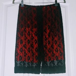Petite Sophisticate Black Lace Skirt